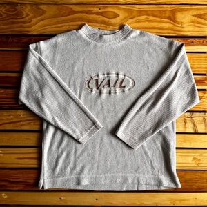 Y2K “Vail” Ribbed Knit Sweater | Embroidered Logo | Size M
